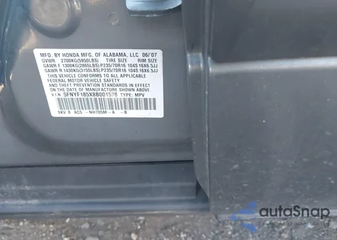 2008 Honda Pilot Ex-L z USA, uszkodzony, nr VIN 5FNYF185X8B001578